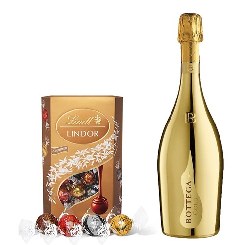 Bottega Gold Prosecco 75cl With Lindt Lindor Assorted Truffles 200g